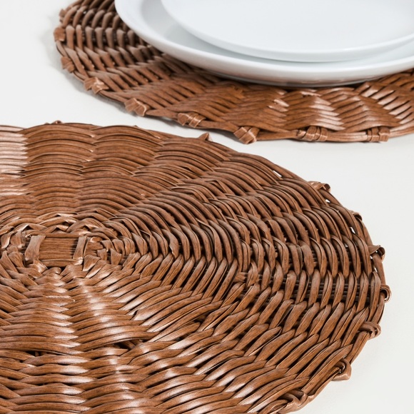 Shiraleah Basket Weave Placemats - Set of 4 - Picture 5 of 7